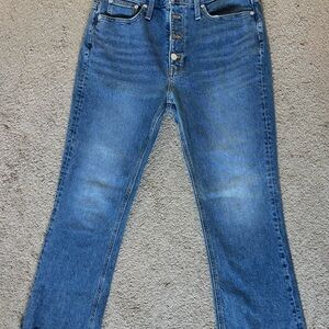 Jcrew 9” Billie Demi boot crop Classic Blue Denim Jeans size 30